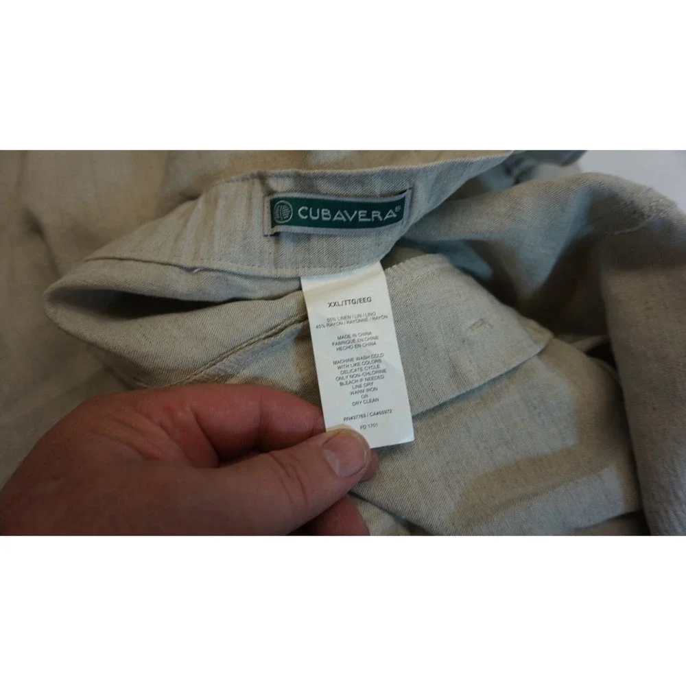 Cubavera Natural Tan Linen Blend Flat Front Drawstring Pants XXL x‎ 27 Vacation
